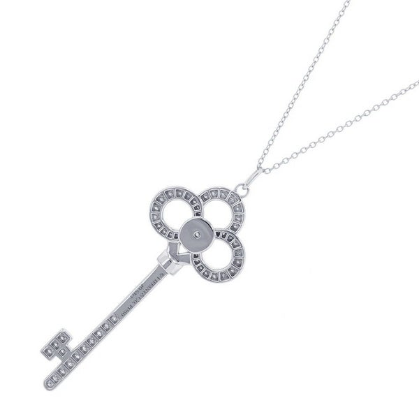 ティファニー ネックレス クラウン キー ラージ ネックレス パヴェ ダイヤモンド 計0.64ct Pt950プラチナ GRP11583 ペンダント