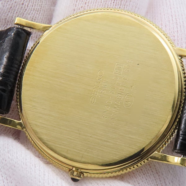 セイコー ドルチェ K18YGイエローゴールド 8N40-6040 SEIKO 腕時計 クォーツ ゴールド文字盤 アンティーク