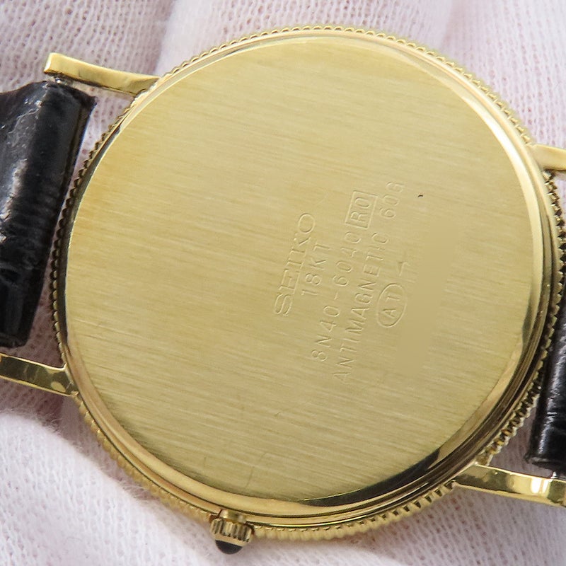 セイコー ドルチェ K18YGイエローゴールド 8N40-6040 SEIKO 腕時計 クォーツ ゴールド文字盤 アンティーク