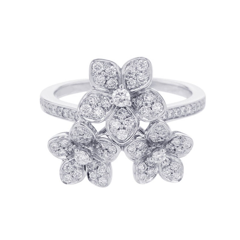 グラフ リング ワイルドフラワー ダイヤモンドクラスター リング ダイヤ 計0.69ct K18WGホワイトゴールド サイズ約14号 指輪