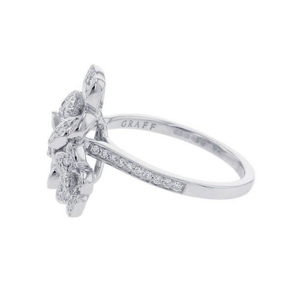 グラフ リング ワイルドフラワー ダイヤモンドクラスター リング ダイヤ 計0.69ct K18WGホワイトゴールド サイズ約14号 指輪