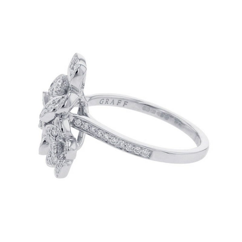 グラフ リング ワイルドフラワー ダイヤモンドクラスター リング ダイヤ 計0.69ct K18WGホワイトゴールド サイズ約14号 指輪