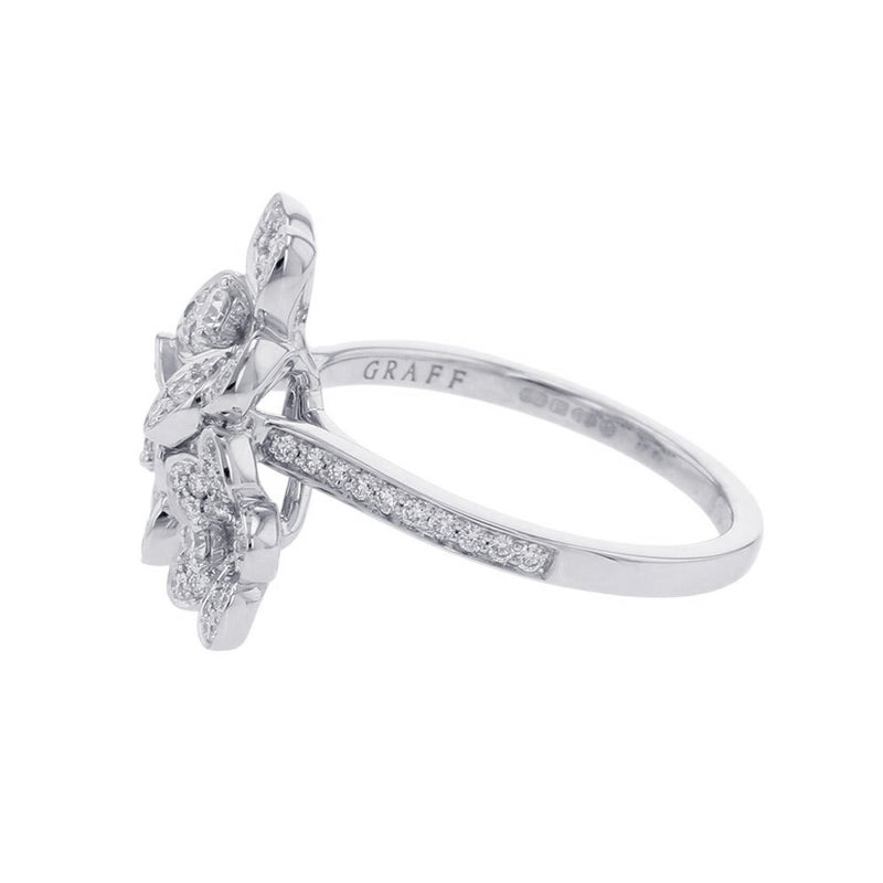 グラフ リング ワイルドフラワー ダイヤモンドクラスター リング ダイヤ 計0.69ct K18WGホワイトゴールド サイズ約14号 指輪