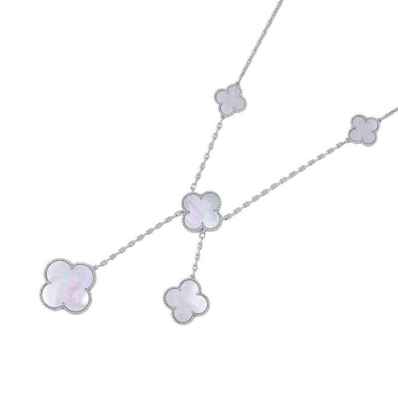 ヴァンクリーフ&アーペル ネックレス マジック アルハンブラ 6モチーフ マザーオブパール K18WGホワイトゴールド VCARP3TK00