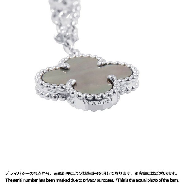 ヴァンクリーフ&アーペル ネックレス マジック アルハンブラ 6モチーフ グレーマザーオブパール K18WGホワイトゴールド VCARP3TL00
