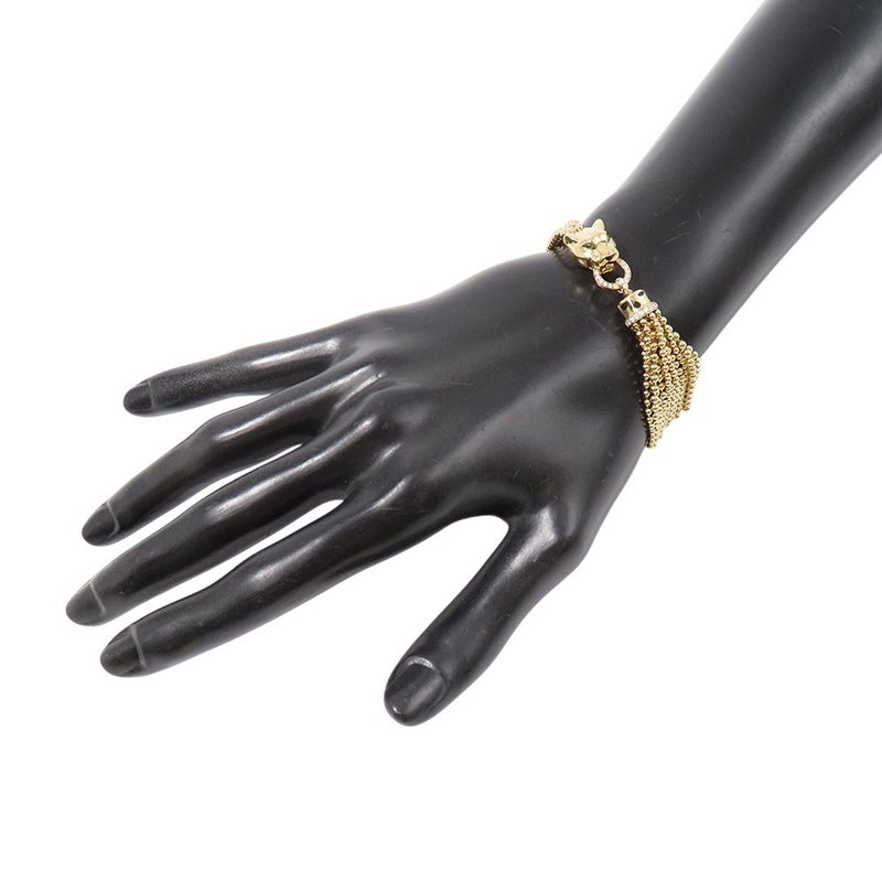 カルティエ ブレスレット パンテール ドゥ ツァボライトガーネット/オニキス/ダイヤモンド 38P 計0.26ct K18YG サイズ16 N6709916
