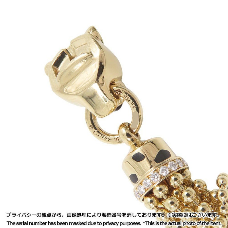 カルティエ ブレスレット パンテール ドゥ ツァボライトガーネット/オニキス/ダイヤモンド 38P 計0.26ct K18YG サイズ16 N6709916