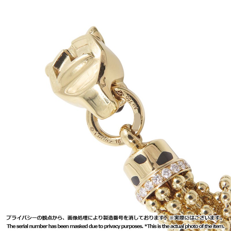 カルティエ ブレスレット パンテール ドゥ ツァボライトガーネット/オニキス/ダイヤモンド 38P 計0.26ct K18YG サイズ16 N6709916