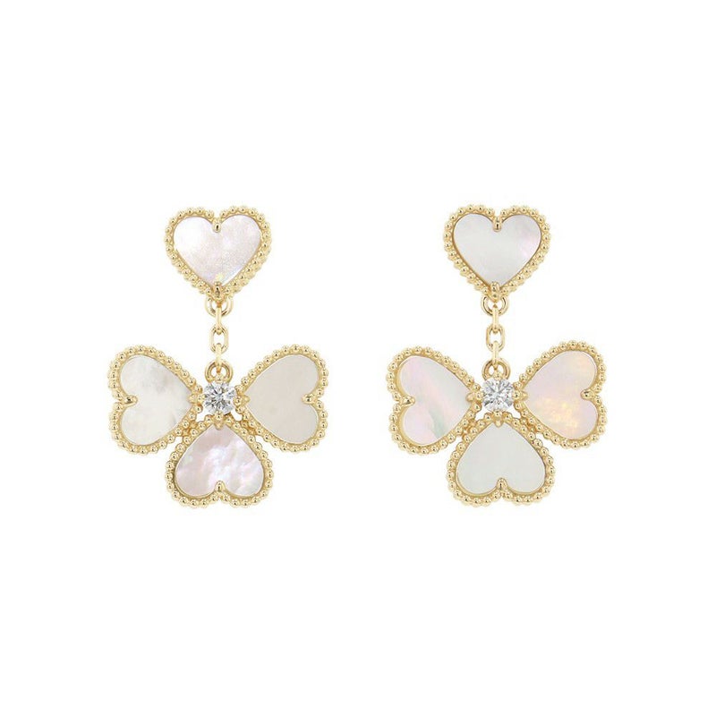 ヴァンクリーフ&アーペル ピアス スウィート ハート イヤリング マザーオブパール/ダイヤ 2P 計0.17ct K18YG VCARN5PQ00 エフイヤージュ