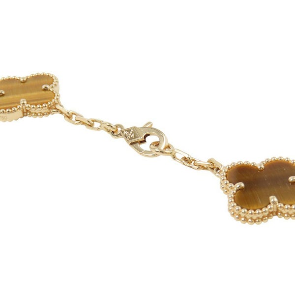 ヴァンクリーフ＆アーペル ネックレス ヴィンテージ アルハンブラ 10モチーフ タイガーズアイ K18YGイエローゴールド VCARD40700