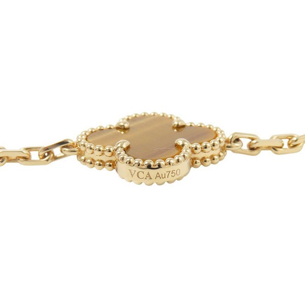 ヴァンクリーフ＆アーペル ネックレス ヴィンテージ アルハンブラ 10モチーフ タイガーズアイ K18YGイエローゴールド VCARD40700