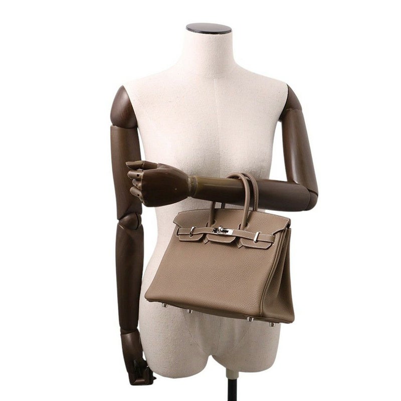 エルメス バーキン25 エトゥープ/シルバー金具 トゴ C刻印 HERMES Birkin ハンドバッグ