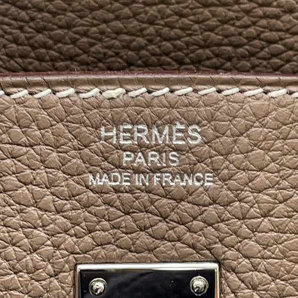 エルメス バーキン25 エトゥープ/シルバー金具 トゴ C刻印 HERMES Birkin ハンドバッグ