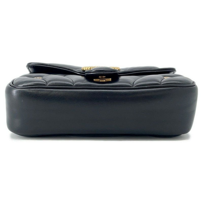 グッチ チェーンショルダーバッグ GGマーモント キルティング レザー 443497 GUCCI 黒