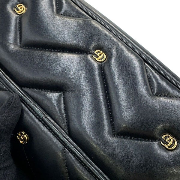 グッチ チェーンショルダーバッグ GGマーモント キルティング レザー 443497 GUCCI 黒