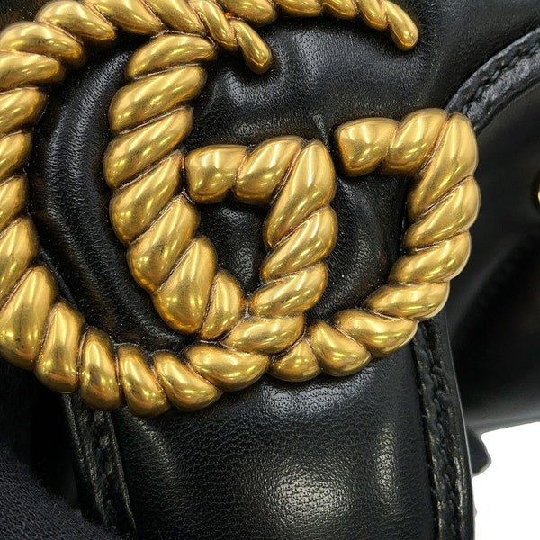 グッチ チェーンショルダーバッグ GGマーモント キルティング レザー 443497 GUCCI 黒