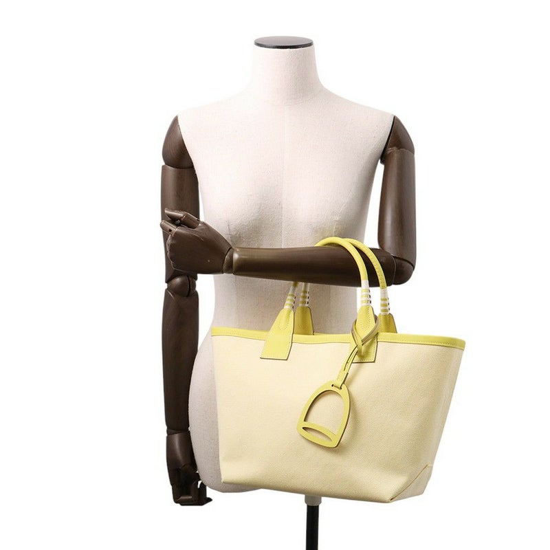 エルメス スティープル25 ライム/シルバー金具 トワルアッシュ/スイフト B刻印 HERMES バッグ