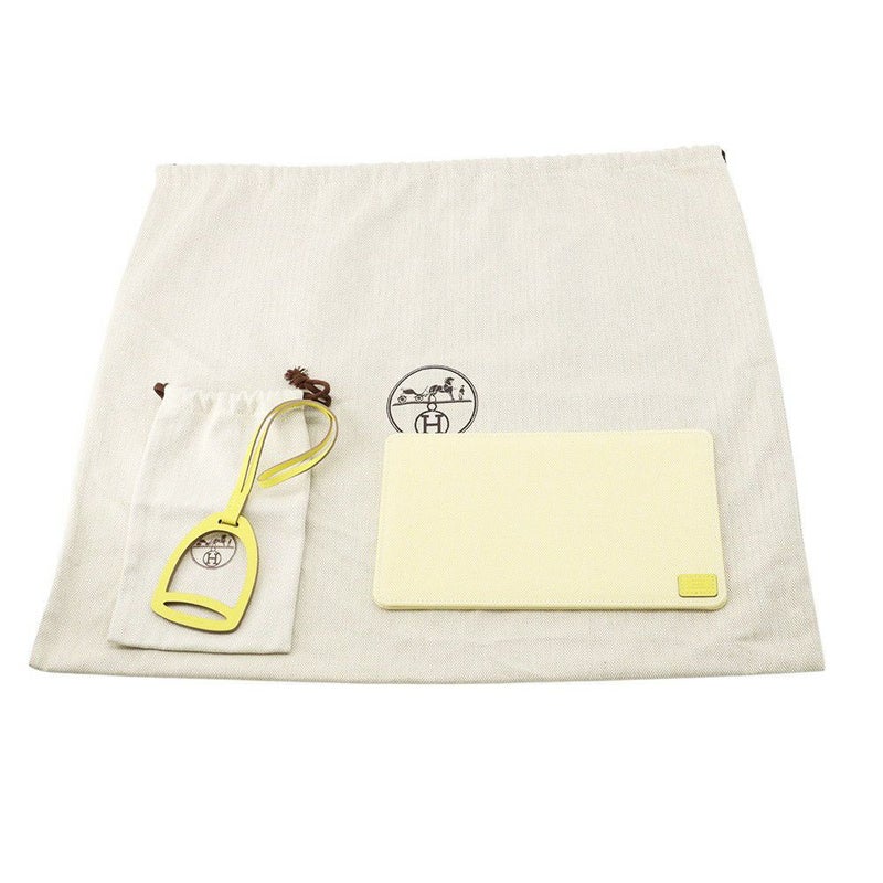 エルメス スティープル25 ライム/シルバー金具 トワルアッシュ/スイフト B刻印 HERMES バッグ