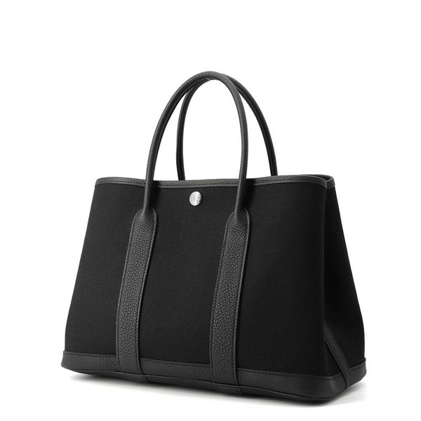 エルメス トートバッグ ガーデンパーティTPM ブラック/シルバー金具 トワルアッシュ/ネゴンダ K刻印 黒