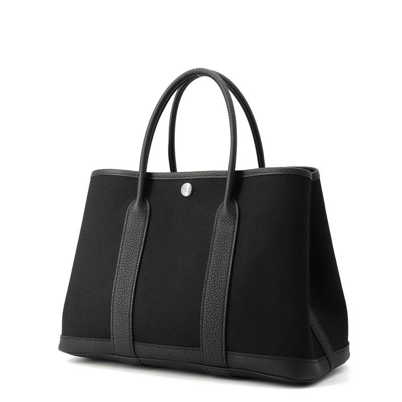 エルメス トートバッグ ガーデンパーティTPM ブラック/シルバー金具 トワルアッシュ/ネゴンダ K刻印 黒