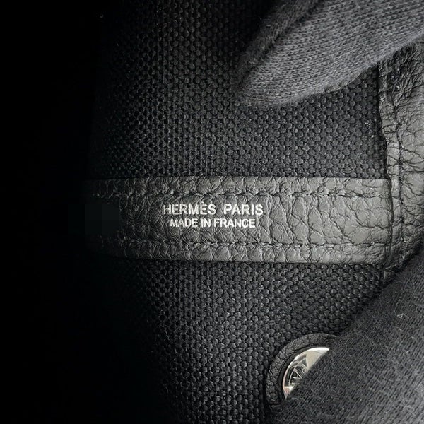 エルメス トートバッグ ガーデンパーティTPM ブラック/シルバー金具 トワルアッシュ/ネゴンダ K刻印 黒