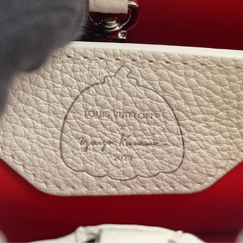 ルイヴィトン ハンドバッグ トリヨンレザー  LV×YK カプシーヌ BB M21637 2way 草間弥生 コラボ 白