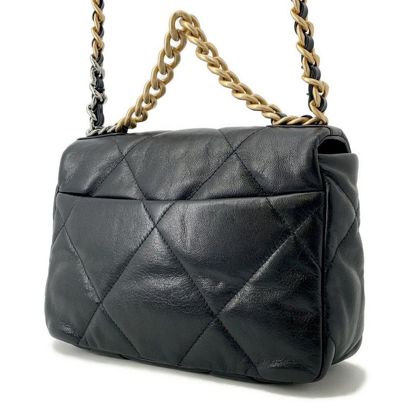 シャネル チェーンショルダーバッグ CHANEL19 フラップ ココマーク ラムスキン AS1160 CHANEL 2way 黒