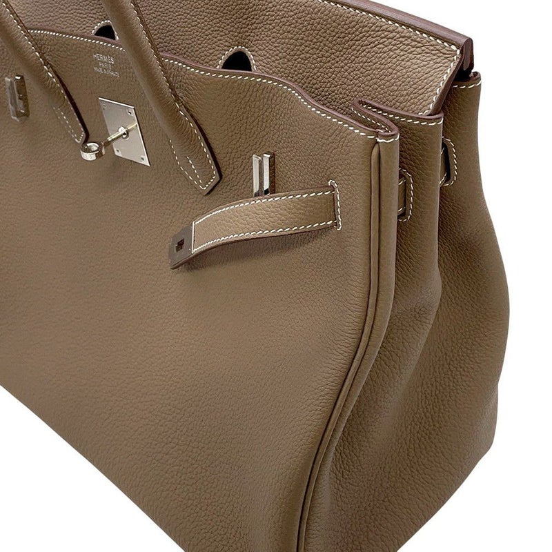 エルメス バーキン35 エトゥープ/シルバー金具 トゴ K刻印 HERMES Birkin ハンドバッグ