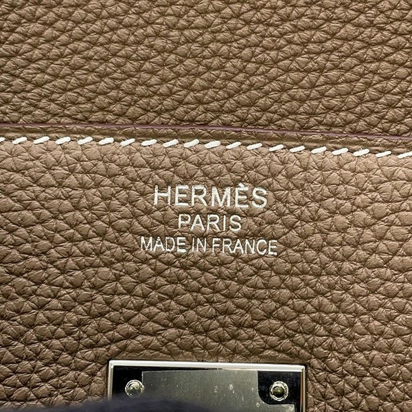 エルメス バーキン35 エトゥープ/シルバー金具 トゴ K刻印 HERMES Birkin ハンドバッグ