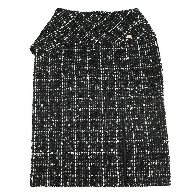 シャネル スカート ココマーク ツイード タイトスカート ウール レディースサイズ38 P65335 CHANEL 黒