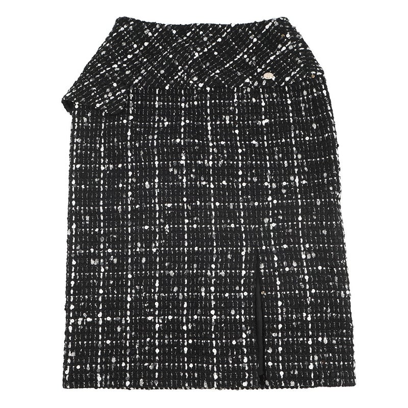 シャネル スカート ココマーク ツイード タイトスカート ウール レディースサイズ38 P65335 CHANEL 黒
