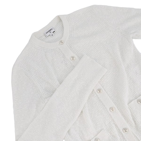 シャネル カーディガン ココビーチ ココボタン コットン レディースサイズ36 P78600 CHANEL 白