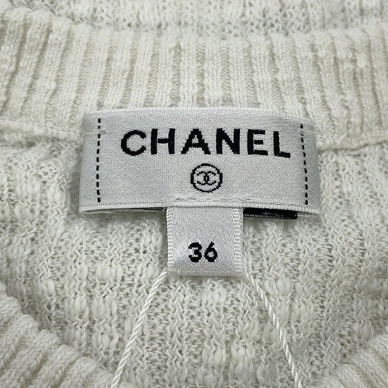 シャネル カーディガン ココビーチ ココボタン コットン レディースサイズ36 P78600 CHANEL 白