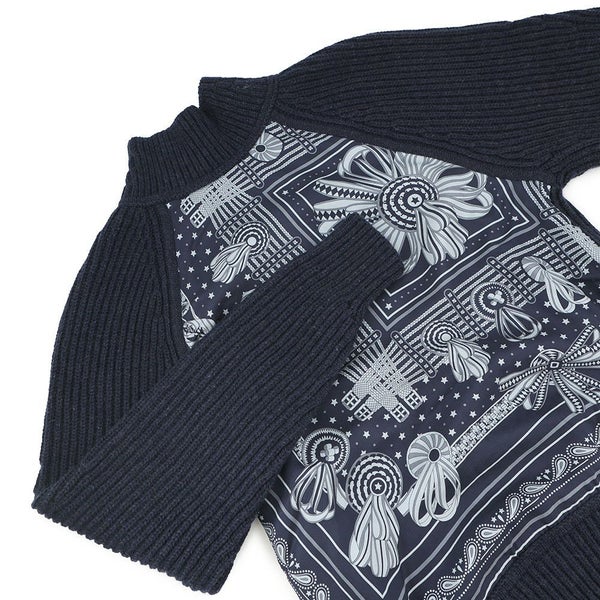 エルメス セーター 馬のリボン飾り ツイルレーヌ ハイネックニット カシミヤ シルク レディースサイズ34 HERMES