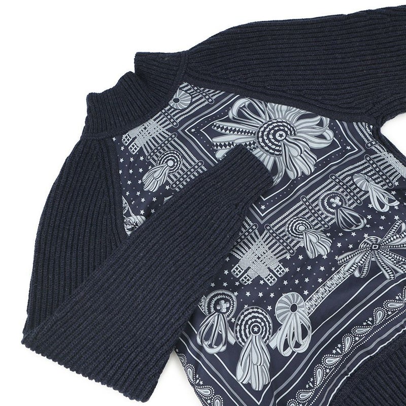 エルメス セーター 馬のリボン飾り ツイルレーヌ ハイネックニット カシミヤ シルク レディースサイズ34 HERMES