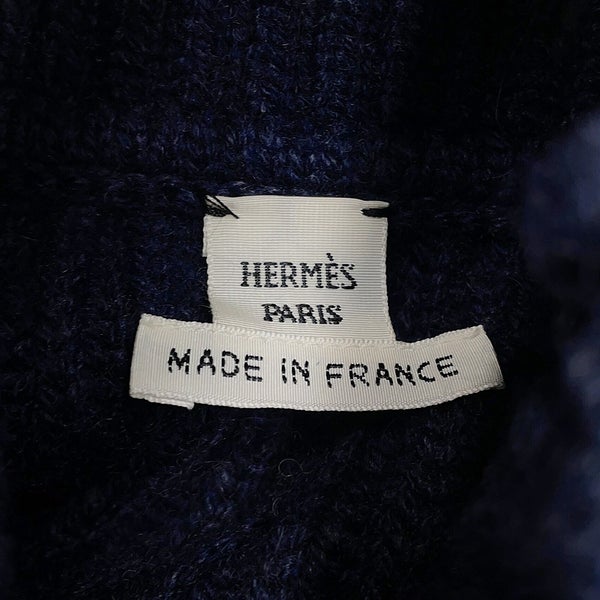 エルメス セーター 馬のリボン飾り ツイルレーヌ ハイネックニット カシミヤ シルク レディースサイズ34 HERMES