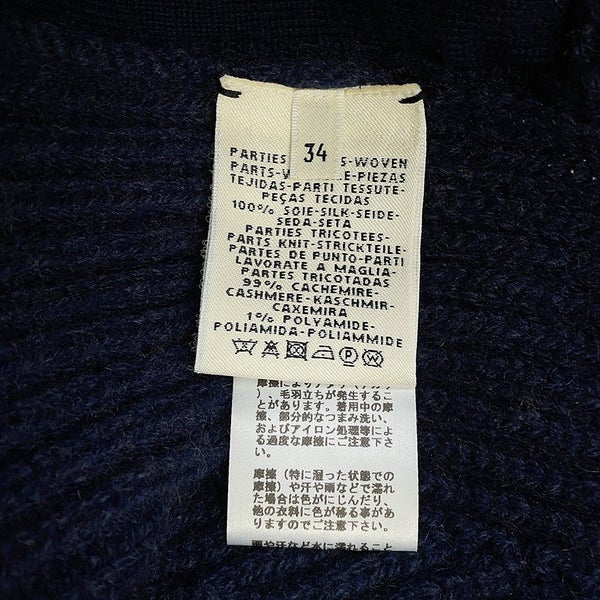 エルメス セーター 馬のリボン飾り ツイルレーヌ ハイネックニット カシミヤ シルク レディースサイズ34 HERMES