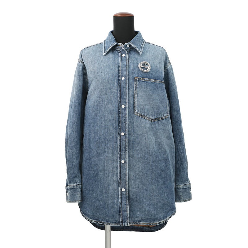 グッチ ジャケット インターロッキングG デニムジャケット コットン レディースサイズ38 772882 GUCCI 中綿 アウター