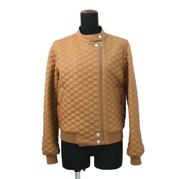 エルメス ジャケット レザー ボンバー ジャケット ディアスキン シアリング レディースサイズ36 HERMES アウター
