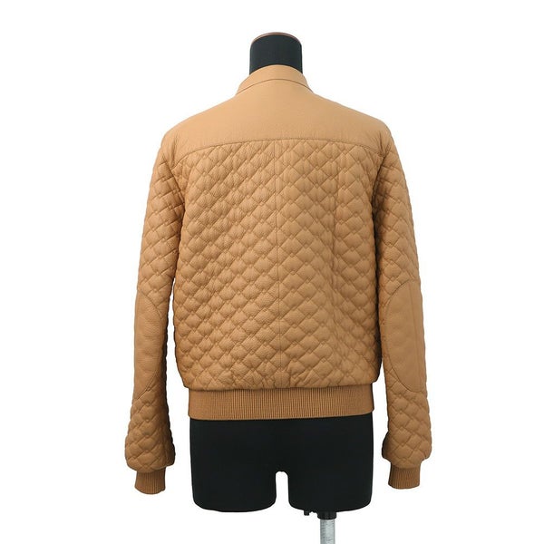 エルメス ジャケット レザー ボンバー ジャケット ディアスキン シアリング レディースサイズ36 HERMES アウター