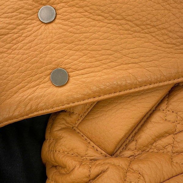 エルメス ジャケット レザー ボンバー ジャケット ディアスキン シアリング レディースサイズ36 HERMES アウター