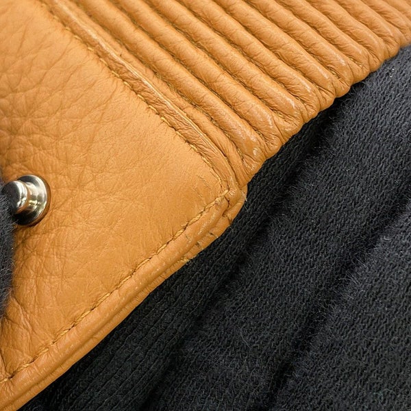 エルメス ジャケット レザー ボンバー ジャケット ディアスキン シアリング レディースサイズ36 HERMES アウター
