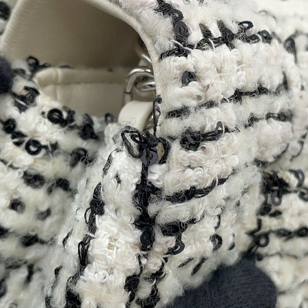 シャネル チェーンショルダーバッグ ココマーク ミニ フラップ ツイード A69900 CHANEL 白