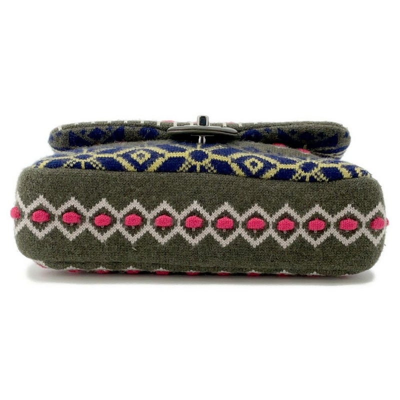 シャネル チェーンショルダーバッグ ココマーク ダブルチェーン A90848 ニット 2015年プレフォールシーズン