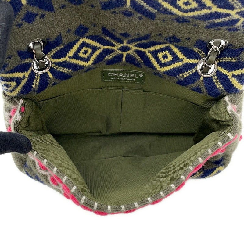 シャネル チェーンショルダーバッグ ココマーク ダブルチェーン A90848 ニット 2015年プレフォールシーズン