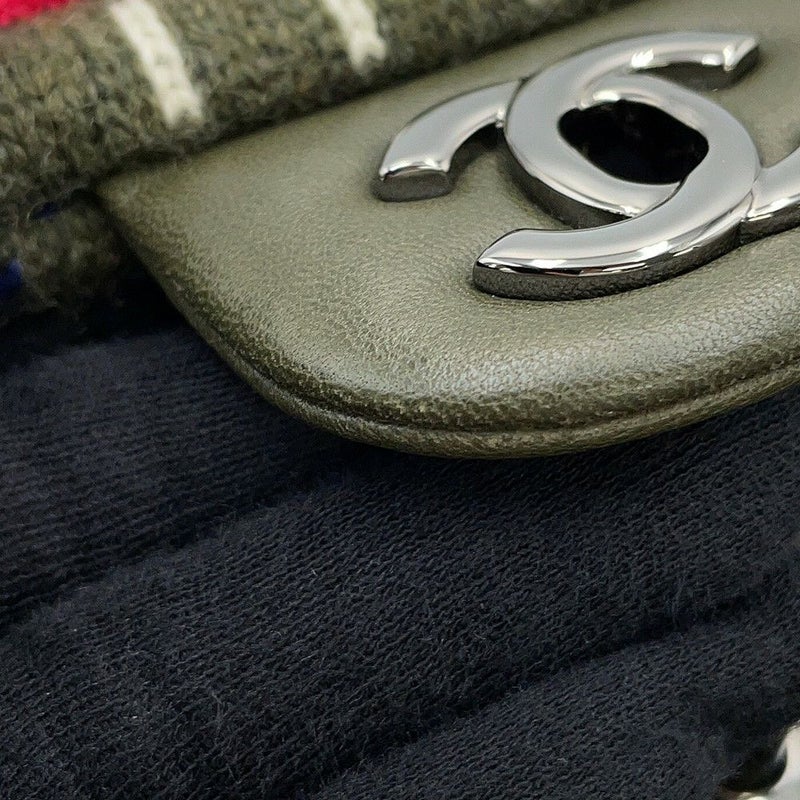 シャネル チェーンショルダーバッグ ココマーク ダブルチェーン A90848 ニット 2015年プレフォールシーズン