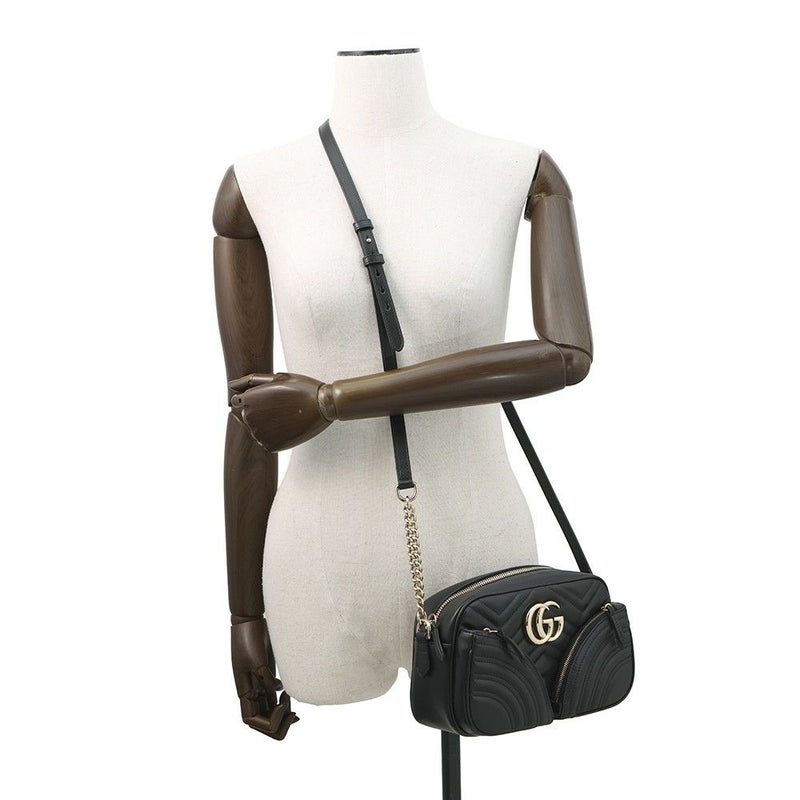 グッチ チェーンショルダーバッグ GGマーモント キルティング スモール 798715 GUCCI 黒