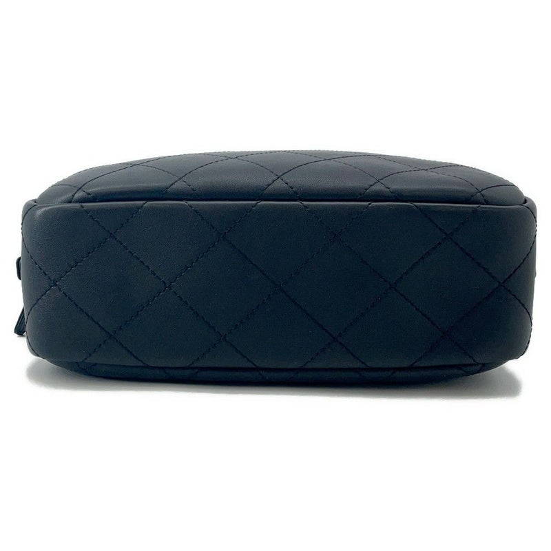 シャネル ハンドバッグ マトラッセ ココマーク ボーリングバッグ カーフレザー CHANEL 2WAY 黒