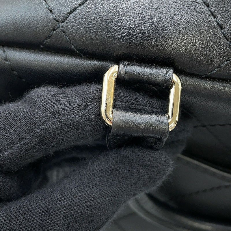 シャネル ハンドバッグ マトラッセ ココマーク ボーリングバッグ カーフレザー CHANEL 2WAY 黒