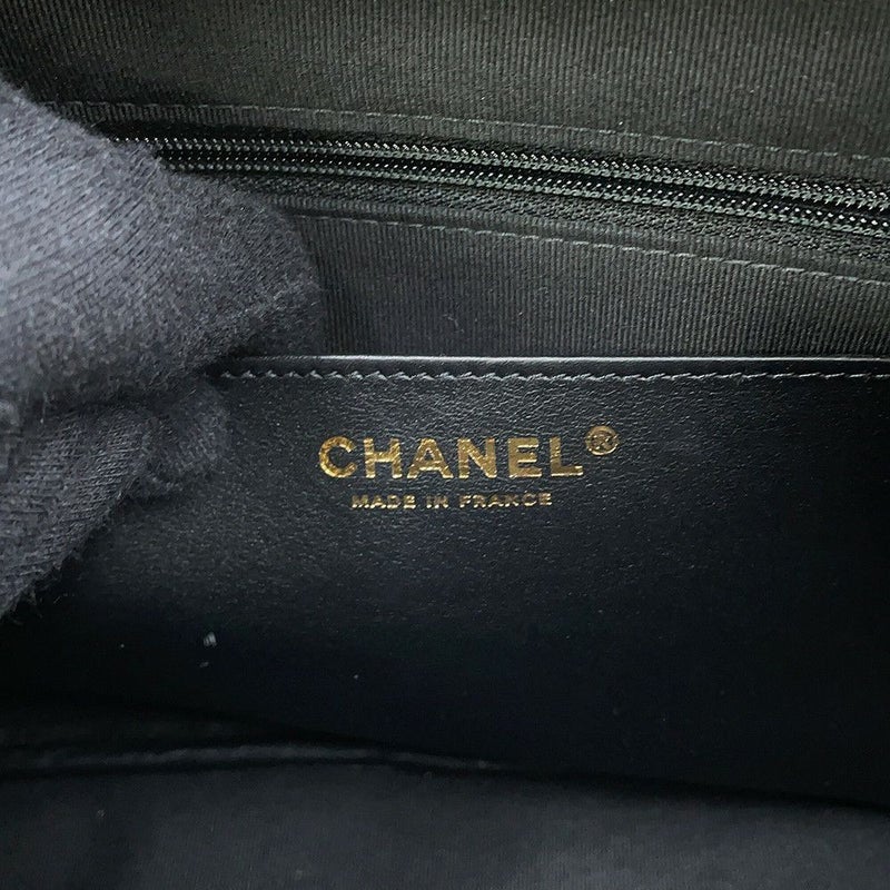 シャネル ハンドバッグ マトラッセ ココマーク ボーリングバッグ カーフレザー CHANEL 2WAY 黒